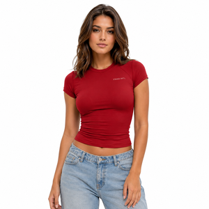 Wholesale Custom Logo Women's T-shirts Summer Soft Tee Crop <b>Top</b> Ladies Plain Sexy Fitted B2B Thin Blank Shirt for Women USA - Product Image 6