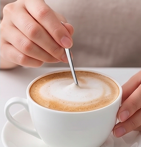 Cuillère à thé élégante et stylée avec poignée au design motif musical, finition argentée, idéale pour le thé, le café et les repas - Product Image 3