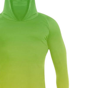 Camiseta de Pesca con Capucha para Hombre, Protección UV UPF 50, Color Sólido Verde, Manga Larga - Product Image 3