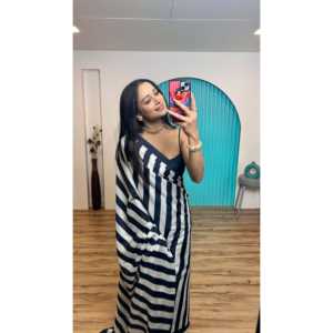 Hermoso Sari listo para usar para fiestas Impresión digital Ropa y accesorios musulmanes tradicionales - Product Image 4