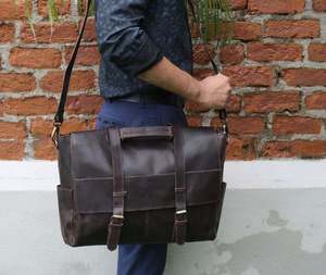 Personalized Waterproof High Quality Vintage Genuine Leather <b>Laptop</b> <b>Sleeve</b> Bag Business Handbag Messenger Shoulder Daily Use - Product Image 5