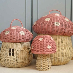 Lampe en forme de champignon rouge, panier de rangement fait main, vente en gros, écologique, fabriqué au Vietnam, prêt à être expédié - Product Image 6