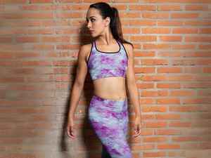 <b>Women</b> Sports Yoga Set High Waist <b>Leggings</b> and Padded Bra Activewear Fitness Gym Outfit Breathable Stretch Sportswear - Product Image 1