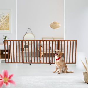"Brown Wooden Pet Gate for Dogs" - Product Image 6
