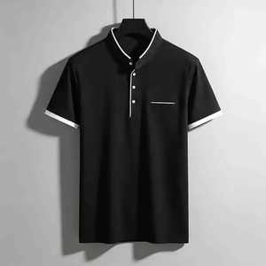 Polo Rojo de Manga Corta para Hombre, Tejido de Punto, Color Sólido, Estilo Casual con Bolsillo, Corte Regular - Product Image 4