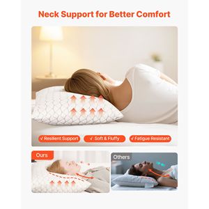 Cuscino Riscaldato in Memory Foam Misura Queen per un Sonno Confortevole, Qualità Alberghiera - Product Image 3