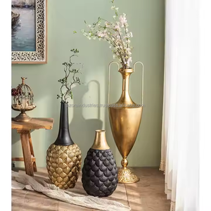 แจกันโลหะดอกไม้งานแต่งงานสำหรับตกแต่งบ้านพืชนอร์ดิกโบราณยุโรปห้องนั่งเล่นแจกันดอกไม้โดยอุตสาหกรรม azora - Product Image 2