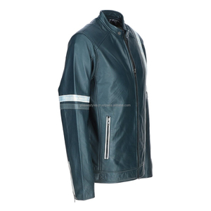 Men's Premium Lambskin <b>Leather</b> Bomber <b>Jacket</b> Motorcycle Rider Fashion Export Quality Manufacturer - Product Image 4
