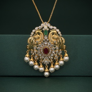 Conjunto de Joyería de Oro Sólido de 14K Unisex, Estilo Vintage, con Perlas y Diamantes Certificados por IGI, Regalo de Compromiso, Collar Clásico para Boda - Product Image 2