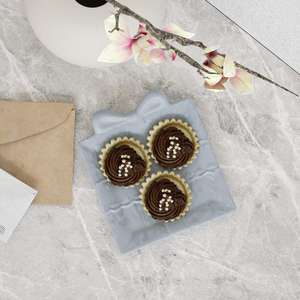 Square Bowknot Embossed Pattern Tray Aromatherapy Sub Gypsum Epoxy <b>Resin</b> Silicone Mold - Product Image 3