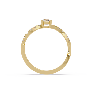 Anillos de lujo con diamantes cultivados en laboratorio de corte redondo de 0.25 ct, oro puro de 14k, joyería fina personalizada, anillos recién llegados, anillo de joyería personalizada. - Product Image 3