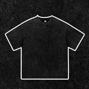 เสื้อยืดผู้ชายทรงปกติแบบสบายๆ ผ้าฝ้ายถัก 100% ลายตัวอักษร ดีไซน์เรียบง่าย ล้างสีแบบแอซิด พิมพ์ลายดิจิตอล ขายส่ง - Product Image 4