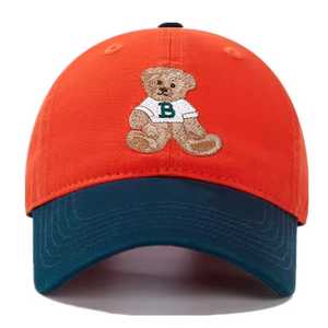 <b>Black</b> Unisex <b>Baseball</b> <b>Cap</b> With Embroidered Bear Character Casual Adjustable Hat For Adults Four Seasons Wear - Product Image 2
