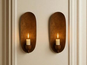 Jansons Company Contemporary Brass Oval <b>Wall</b> Sconce | Luxury Decorative <b>Wall</b> Light Ornate Carved <b>Frame</b> for Boutique Hotels - Product Image 1