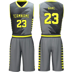 Maillot de basket-ball unisexe personnalisé imprimé pour l'été, anti-bactérien, 100% polyester, impression par sublimation, uniforme sportif confortable - Product Image 3