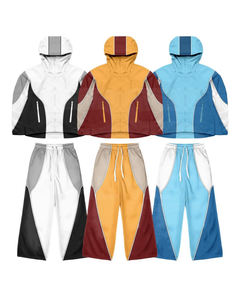 Survêtement coupe-vent de haute qualité pour homme, pantalon et veste à capuche, 100% nylon, panneaux intérieurs en mesh, coupe-vent surdimensionné. - Product Image 5