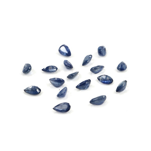 Zafiros azules naturales sin tratar, calibrados en forma de pera de 4x6 mm, piedra preciosa de zafiro azul facetada natural suelta para la fabricación de joyas. - Product Image 5