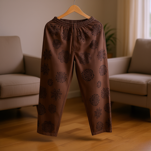 Pantalon 100% coton de couleur marron - Product Image 3