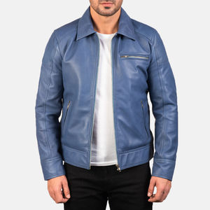Veste d'hiver en cuir véritable pour homme, 100 % cuir, décontractée, élégante, style motard, écologique, antibactérienne, service OEM, personnalisable sur le devant - Product Image 2