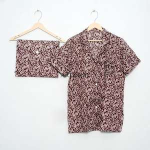 100% Cotton <b>Women's</b> Custom Logo Front Solid Color <b>Short</b> Long Sleepwear <b>Pyjamas</b> Autumn Summer Spring 3-Piece Set - Product Image 2