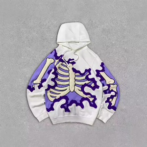Gothic Hoodie Women <b>Skeleton</b> Spider Web Print <b>Full</b> Sleeve Knitted Sweatshirt Autumn Fashion Streetwear Style - Product Image 5