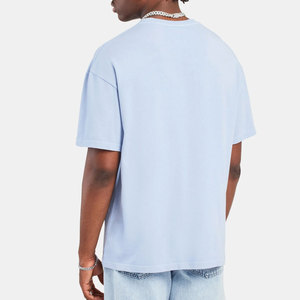 Camiseta Oversize Azul Claro de Moda con Estampado Digital de Letras, Manga Corta, Cuello Redondo, Tejido Jersey Transpirable, Ajuste Casual - Product Image 6