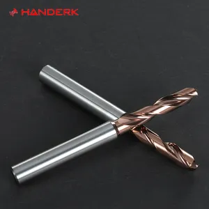 HANDERK HRC65 Twist Drill Bit 2 Flute Cemented Tungsten Carbide Drill Bits For Handered Steel