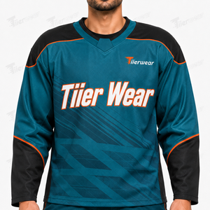 Uniforme de hockey sur glace unisexe, style gardien de but, respirant, léger, tissu polyester extensible, jersey de hockey à manches longues, athlétique - Product Image 5