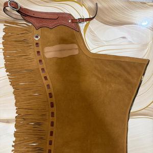 "Premium Western Leather <b>Chaps</b> Cowboy <b>Riding</b> Gear Durable & Comfortable Adjustable Fit Handmade for Horse <b>Riding</b> & Rodeo - Product Image 2