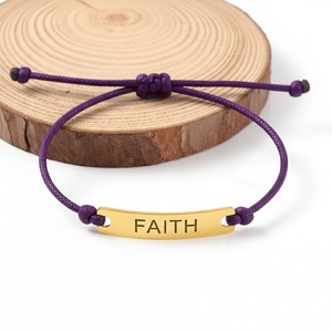 Bracelet de plage en cordon ciré avec breloque métallique personnalisée pour homme, cadeau souvenir sportif tendance - Product Image 4