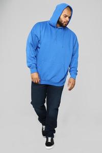 เสื้อฮู้ดผู้ชายสีแดง แขนยาว สีพื้น ผ้าโพลีเอสเตอร์ 100% เฟรนช์เทอร์รี่ เสื้อผ้าลำลองสำหรับฤดูหนาว สไตล์สตรีท กันน้ำ - Product Image 3