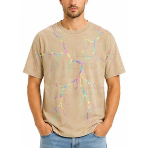Camiseta de Algodón Oversize Moderna para Hombre con Estampado Gráfico Reflectante, Top de Moda Inspirado para Atuendos Casuales Diarios - Product Image 3