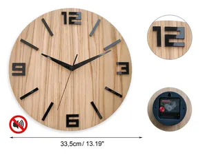 Premium Natural Wooden <b>Clock</b> Wholesale Price Stylish <b>Wall</b> <b>Clock</b> for Living Room <b>Bedroom</b> Office and Decoration - Product Image 3