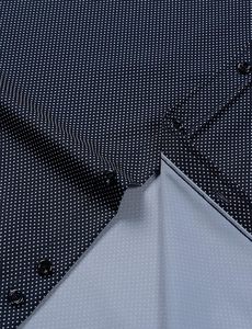 Men's Dot Pattern Long Sleeve Dress Shirt Turn-<b>down</b> Collar Full Sleeve Poplin Anti-Wrinkle Smart Casual - Product Image 3