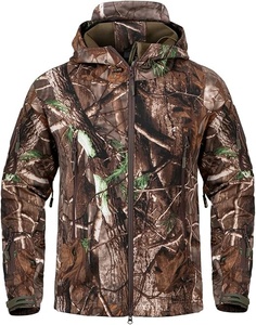 Chaqueta de Caza con Capucha y Camuflaje para Hombre, con Cierre Frontal, Corte Regular, Secado Rápido, para Uso en Exteriores en Invierno - Product Image 1