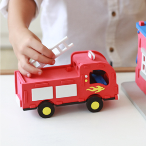 Camion de pompiers à assembler pour les tout-petits, pas de colle nécessaire, lavable et non toxique - Product Image 2