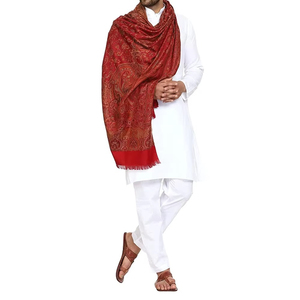 Châle Rouge Uni en Soie 100% de Haute Qualité pour Hommes, Vente en Gros, Design Personnalisé avec Logo, Tricoté, Idéal pour la Prière de l'Aïd et les Célébrations du Nikah - Product Image 3
