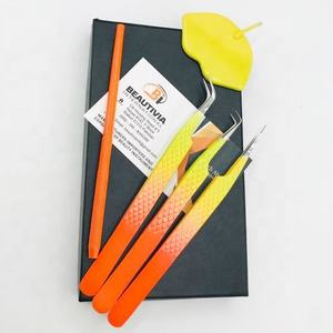 Agarre de diamante de acero sostenible Pinzas de extensión de pestañas de dos tonos/Espejo de pestañas de labios Agarre fuerte Etiqueta privada - Product Image 4