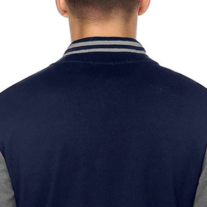 Men's Slim Fit Reversible Varsity Baseball <b>Jacket</b> <b>Long</b> Sleeve Vintage Casual Letterman Coat for Spring Season Plus Size Canvas - Product Image 5