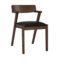 Silla de Comedor con Estructura de Madera de Haya, Asiento y Respaldo de Vinilo, Estilo Moderno Minimalista de Mediados de Siglo, para Apartamento, Hogar, Restaurante, Cafetería, Hotel