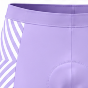 Shorts de cyclisme rembourrés blancs lavande, personnalisables, respirants, à séchage rapide, extensibles, pour la course à vélo, le vélo de route, l'entraînement et la performance - Product Image 2