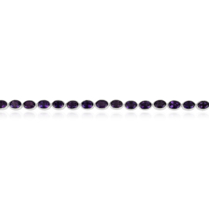 Impresionante pulsera de tenis elegante de plata de ley 925 con amatista natural de corte ovalado para joyería fina al por mayor para mujer - Product Image 3