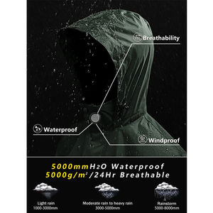 Veste de pluie légère pour homme, imperméable, pliable, coupe-vent pour la randonnée, les voyages, les sports de plein air, veste homme - Product Image 5