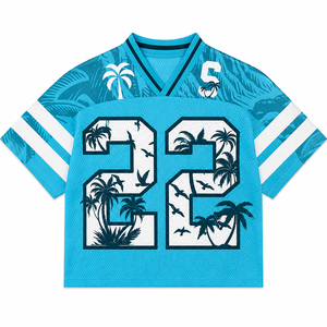 Maillot de football rétro personnalisé OEM, maillot de sport en mesh surdimensionné, maillot de football américain vintage, streetwear - Product Image 1