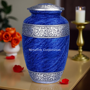 Classic Decorative Artistic Adult Cremation Urns For Human Ashes Funeral Keepsake Decorative Customized Color Burial Metal <b>Jar</b> - Product Image 3