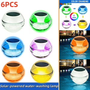 Lampes solaires flottantes pour piscine rechargeables en extérieur avec panneau de charge étanche IPX7, lampes solaires flottantes encastrables pratiques - Product Image 1