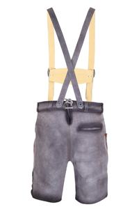Shorts Lederhosen légers en daim pour hommes, style traditionnel bavarois allemand, pour l'Oktoberfest, à devant plat, avec braguette boutonnée, couleur unie, décontractés, vente en gros - Product Image 3
