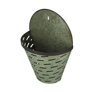 Ensemble de 2 jardinières murales en métal galvanisé style ferme, rustiques, hexagonales et rondes, en fer, pour plantes succulentes - Product Image 6