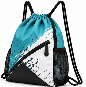 Bolsa de nailon impermeable con cordón, mochila ligera para gimnasio, deportes, viajes, escuela, eventos, bolsa de almacenamiento para regalos, ligera - Product Image 6