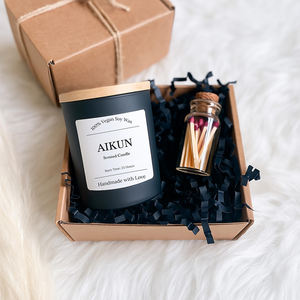 AIKUN Natural Wax Aromatherapy <b>Candle</b> with Apple & Cinnamon Ceramic Jar Premium Scented <b>Candle</b> for OEM Wholesale Supply - Product Image 3